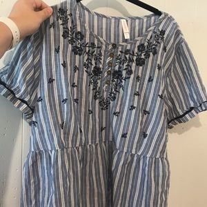 Embroidered Peplum Blouse